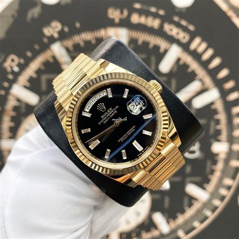 rolex day-date black dial diamond|Rolex Day-Date 40mm price.